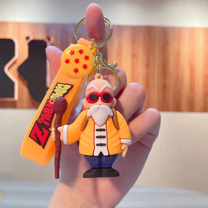 Anime Dragon Ball Keychain Fashion Jewelry Son Goku Vegeta Piccolo Action Figures 8CM PVC Key Ring for Men Women Bag Pendant - Slobuy