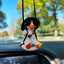 Anime Duck Car Interior Decoration Cute Gypsum Swing Duck With Pipe Glasses Auto Rearview Mirror Pendant For Car Accessories - Slobuy