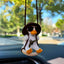 Anime Duck Car Interior Decoration Cute Gypsum Swing Duck With Pipe Glasses Auto Rearview Mirror Pendant For Car Accessories - Slobuy