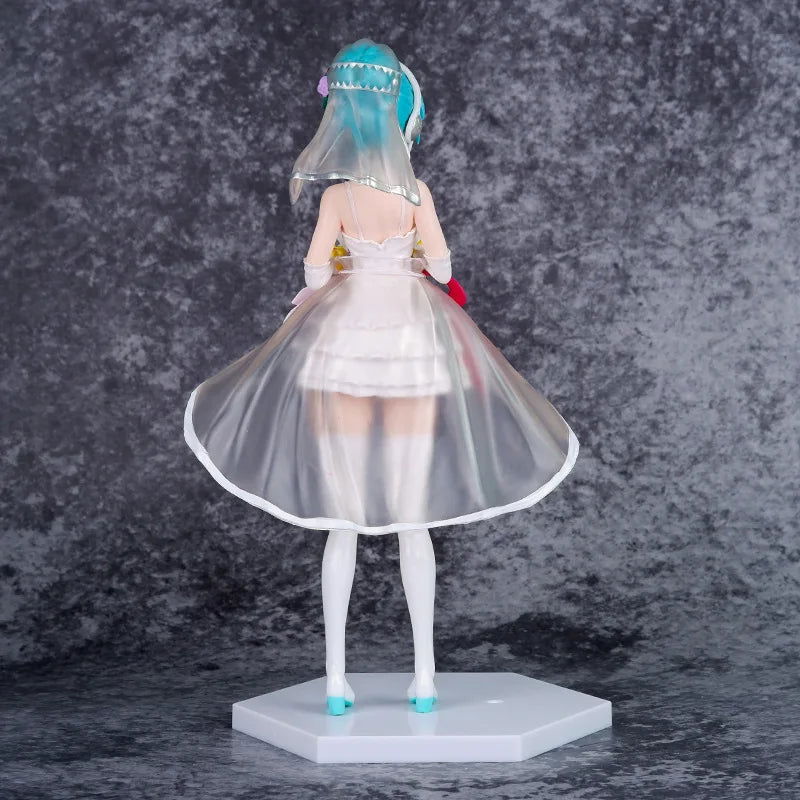 Anime Figure Wedding Dress Hatsune Miku Action Figures Kawaii Swimsuit Vocaloid PVC Collectible Model Toys Girl Gift - Slobuy