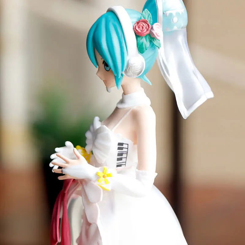Anime Figure Wedding Dress Hatsune Miku Action Figures Kawaii Swimsuit Vocaloid PVC Collectible Model Toys Girl Gift - Slobuy