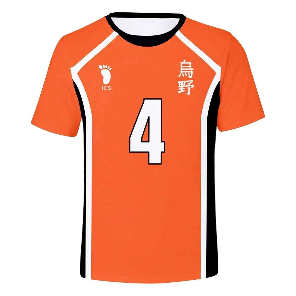 Anime Haikyuu Cosplay Men T-Shirt Karasuno High School Hinata Shoyo Kageyama Tobio Volleyball Uniform Funny Tshirts Boy Clothing - Slobuy