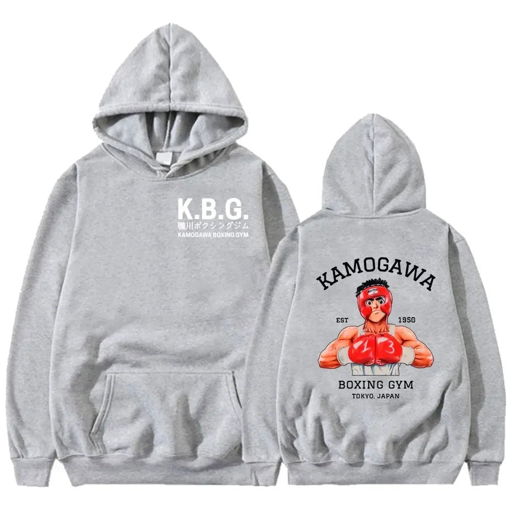 Anime Hajime No Ippo Kamogawa Boxing Gym Hoodie Women Men Sweatshirt Sport Coat KGB Graphic Clothing Harajuku Streetwear Tops - Slobuy