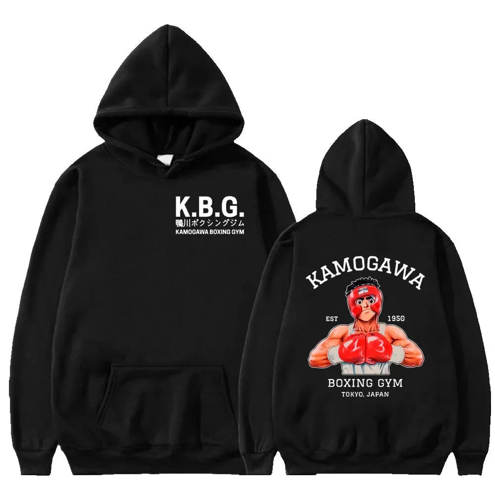 Anime Hajime No Ippo Kamogawa Boxing Gym Hoodie Women Men Sweatshirt Sport Coat KGB Graphic Clothing Harajuku Streetwear Tops - Slobuy