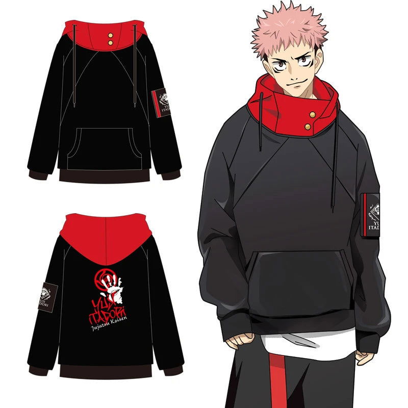 Anime Jujutsu Gojo Satoru Itadori Yuji Cosplay Costume Adult Unisex Pullover Coat Casual Hoodie Jacket Pants - Slobuy