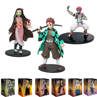 Anime Kamado Tanjirou Nezuko Demon Slayer Figure Action Figures PVC Model Toys Zenitsu Figurine Inosuke Kimetsu No Yaiba Figura - Slobuy