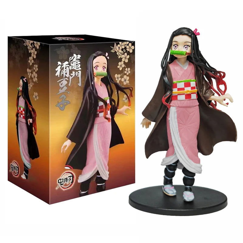 Anime Kamado Tanjirou Nezuko Demon Slayer Figure Action Figures PVC Model Toys Zenitsu Figurine Inosuke Kimetsu No Yaiba Figura - Slobuy