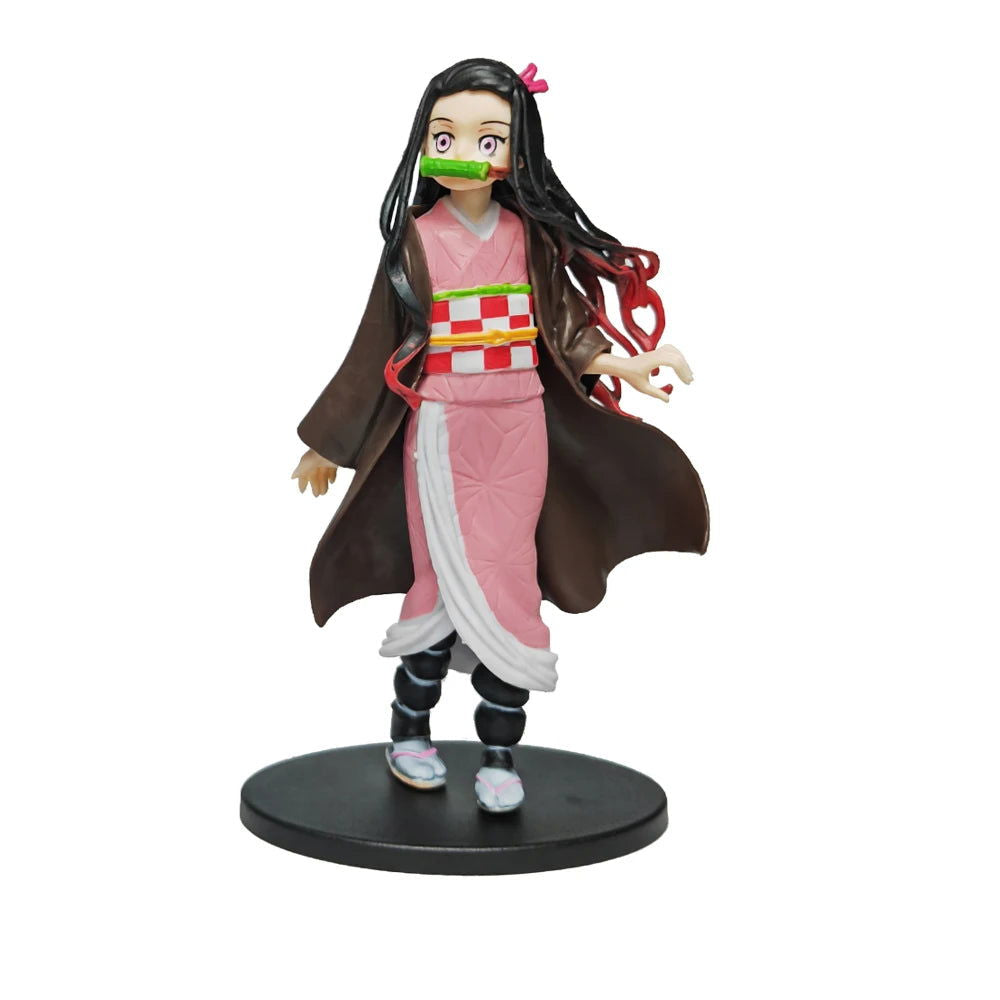 Anime Kamado Tanjirou Nezuko Demon Slayer Figure Action Figures PVC Model Toys Zenitsu Figurine Inosuke Kimetsu No Yaiba Figura - Slobuy