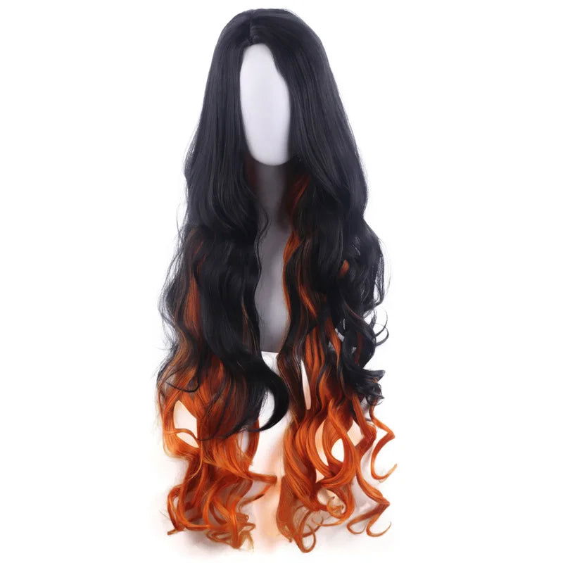 Anime Nezuko Cosplay Costume Kimono Devil Hunter Kamado Nezuko Costume Wig Womens Girls Kimono Uniform Clothes - Slobuy