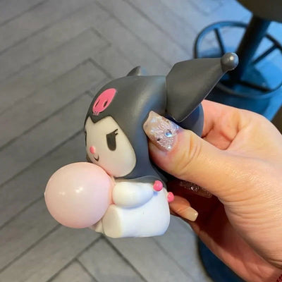 Anime Sanrio Blow Bubbles Doll Kuromi My Melody Cinnamoroll Stress Vent Relief Cartoon Hand Pinch Toy Kawaii Soft Ornament Gift - Slobuy