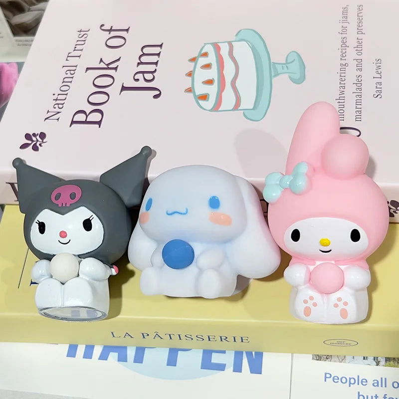 Anime Sanrio Blow Bubbles Doll Kuromi My Melody Cinnamoroll Stress Vent Relief Cartoon Hand Pinch Toy Kawaii Soft Ornament Gift - Slobuy