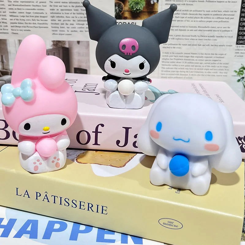 Anime Sanrio Blow Bubbles Doll Kuromi My Melody Cinnamoroll Stress Vent Relief Cartoon Hand Pinch Toy Kawaii Soft Ornament Gift - Slobuy