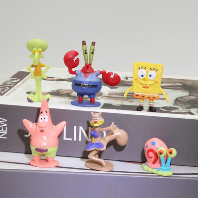 Anime Spongebobs Action Figures Cartoon Mini Dolls Fish Tank Decoration Landscaping Aquarium Accessories Boys Birthday Gifts - Slobuy