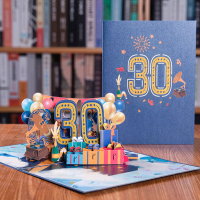 Anniversary Card, Pop Up 1st 18th 21th Birthday Card, Anniversary Number Greeting Cards for Wedding Wife Husband Girlfriend - Slobuy