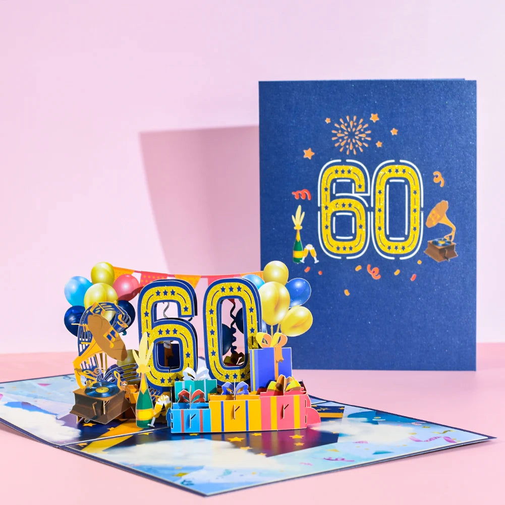 Anniversary Card, Pop Up 1st 18th 21th Birthday Card, Anniversary Number Greeting Cards for Wedding Wife Husband Girlfriend - Slobuy