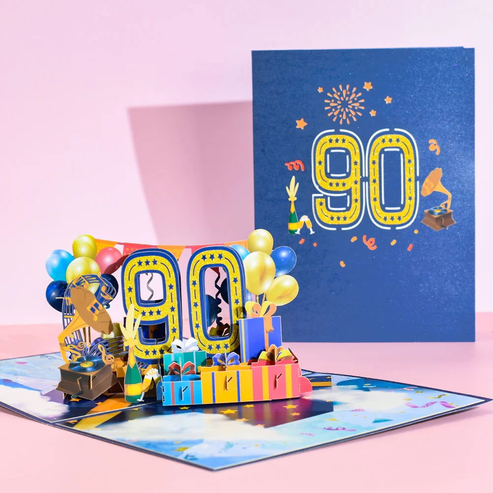 Anniversary Card, Pop Up 1st 18th 21th Birthday Card, Anniversary Number Greeting Cards for Wedding Wife Husband Girlfriend - Slobuy
