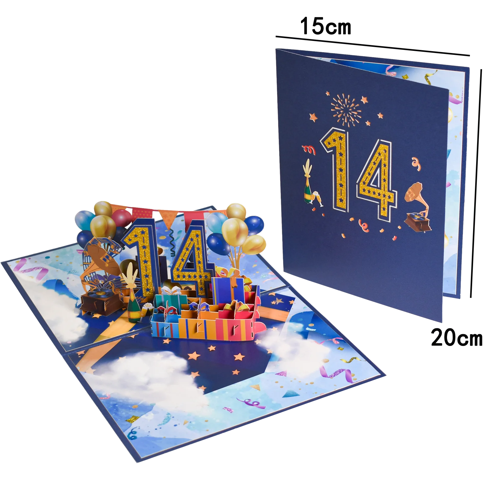 Anniversary Card, Pop Up 1st 18th 21th Birthday Card, Anniversary Number Greeting Cards for Wedding Wife Husband Girlfriend - Slobuy