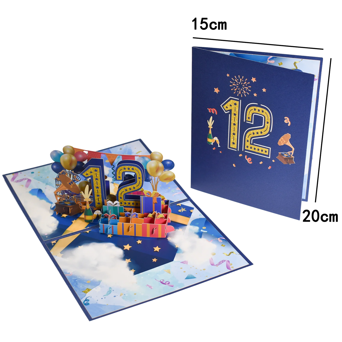Anniversary Card, Pop Up 1st 18th 21th Birthday Card, Anniversary Number Greeting Cards for Wedding Wife Husband Girlfriend - Slobuy