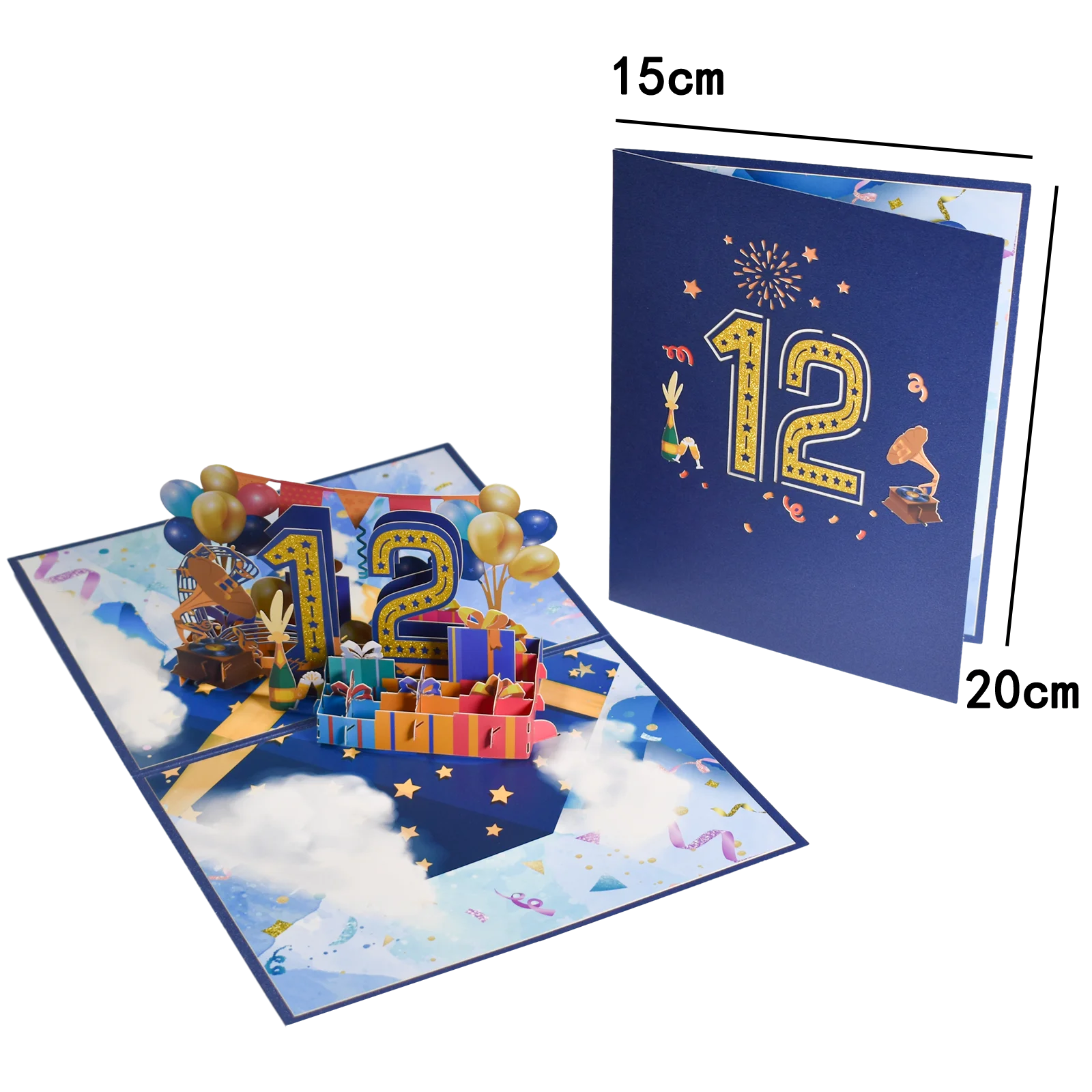 Anniversary Card, Pop Up 1st 18th 21th Birthday Card, Anniversary Number Greeting Cards for Wedding Wife Husband Girlfriend - Slobuy