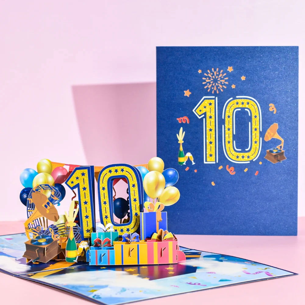 Anniversary Card, Pop Up 1st 18th 21th Birthday Card, Anniversary Number Greeting Cards for Wedding Wife Husband Girlfriend - Slobuy
