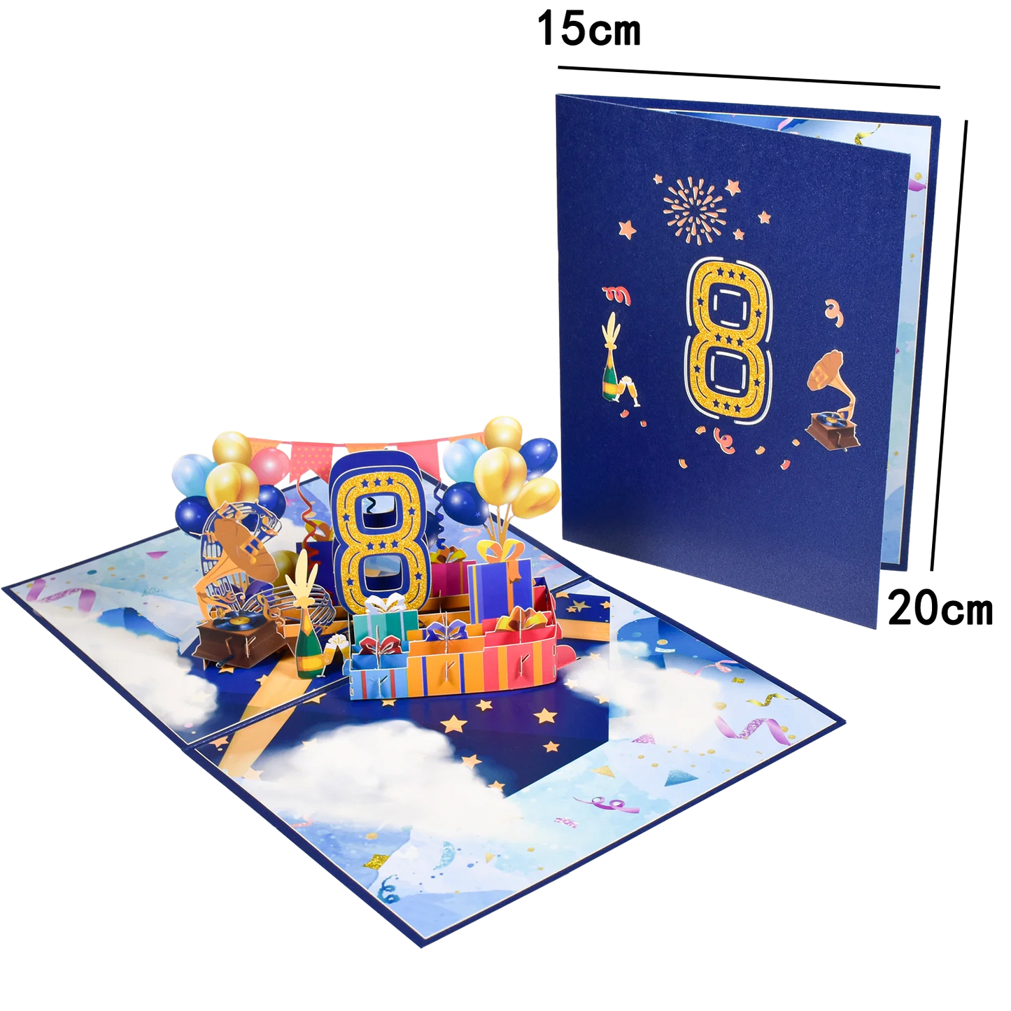 Anniversary Card, Pop Up 1st 18th 21th Birthday Card, Anniversary Number Greeting Cards for Wedding Wife Husband Girlfriend - Slobuy