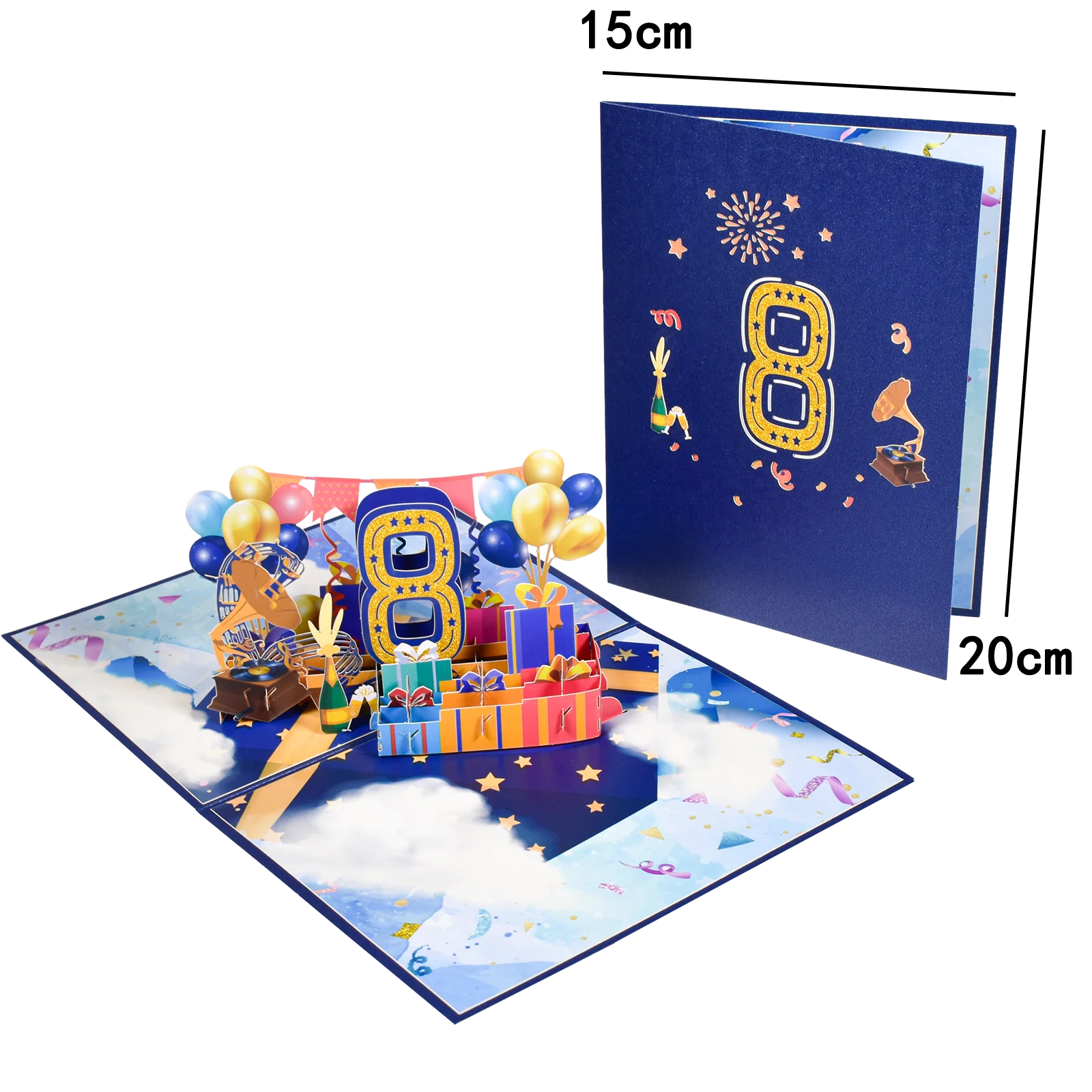Anniversary Card, Pop Up 1st 18th 21th Birthday Card, Anniversary Number Greeting Cards for Wedding Wife Husband Girlfriend - Slobuy
