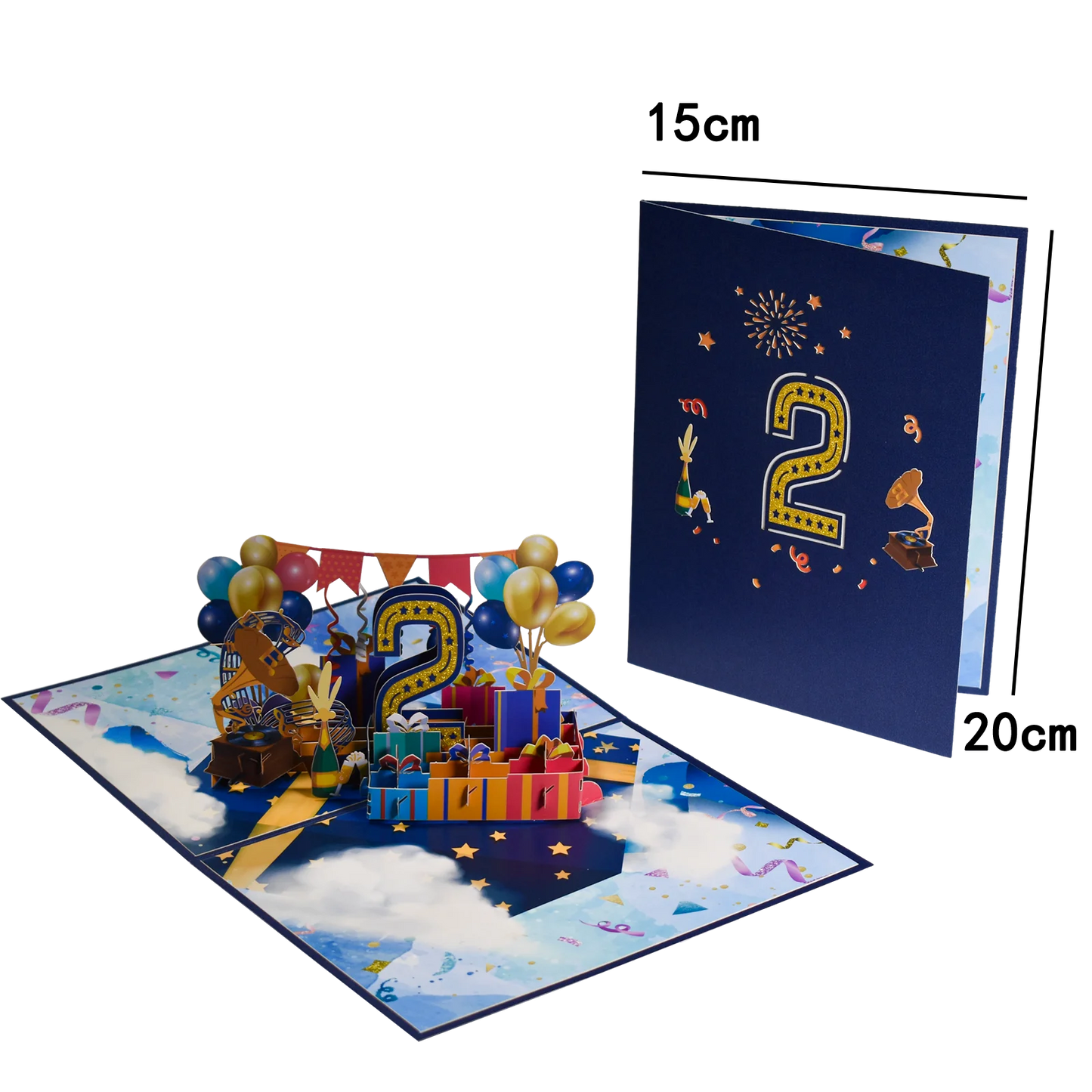 Anniversary Card, Pop Up 1st 18th 21th Birthday Card, Anniversary Number Greeting Cards for Wedding Wife Husband Girlfriend - Slobuy