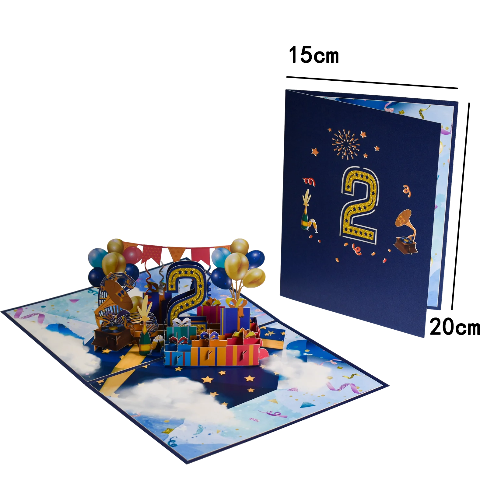 Anniversary Card, Pop Up 1st 18th 21th Birthday Card, Anniversary Number Greeting Cards for Wedding Wife Husband Girlfriend - Slobuy
