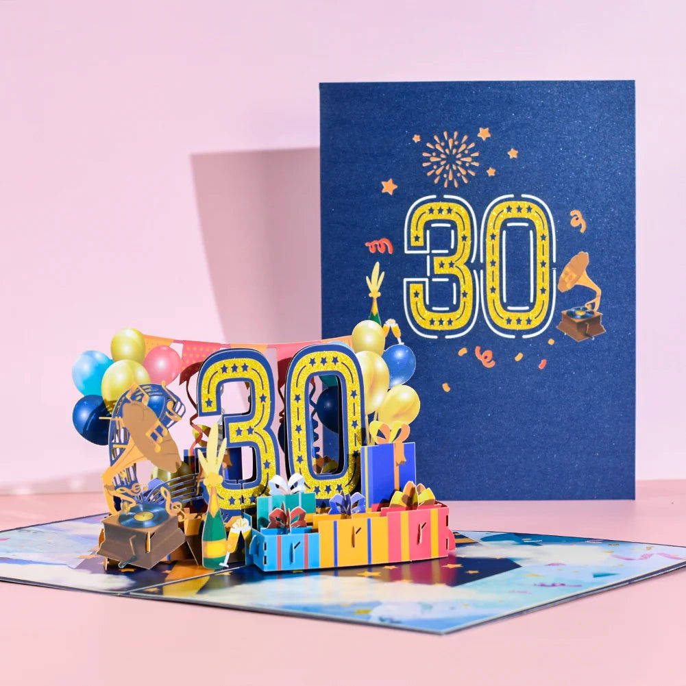 Anniversary Card, Pop Up 1st 18th 21th Birthday Card, Anniversary Number Greeting Cards for Wedding Wife Husband Girlfriend - Slobuy