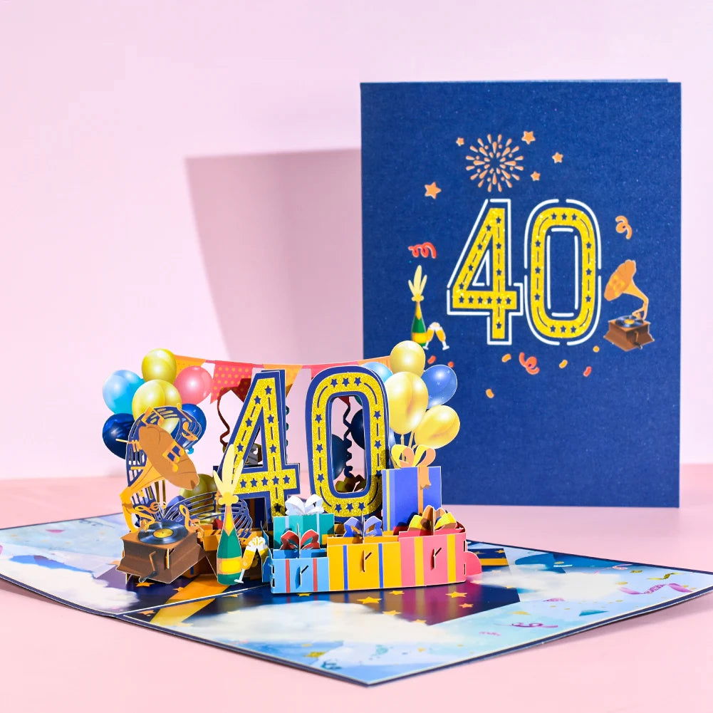 Anniversary Card, Pop Up 1st 18th 21th Birthday Card, Anniversary Number Greeting Cards for Wedding Wife Husband Girlfriend - Slobuy