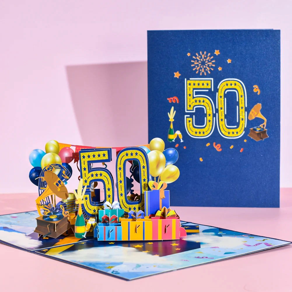Anniversary Card, Pop Up 1st 18th 21th Birthday Card, Anniversary Number Greeting Cards for Wedding Wife Husband Girlfriend - Slobuy