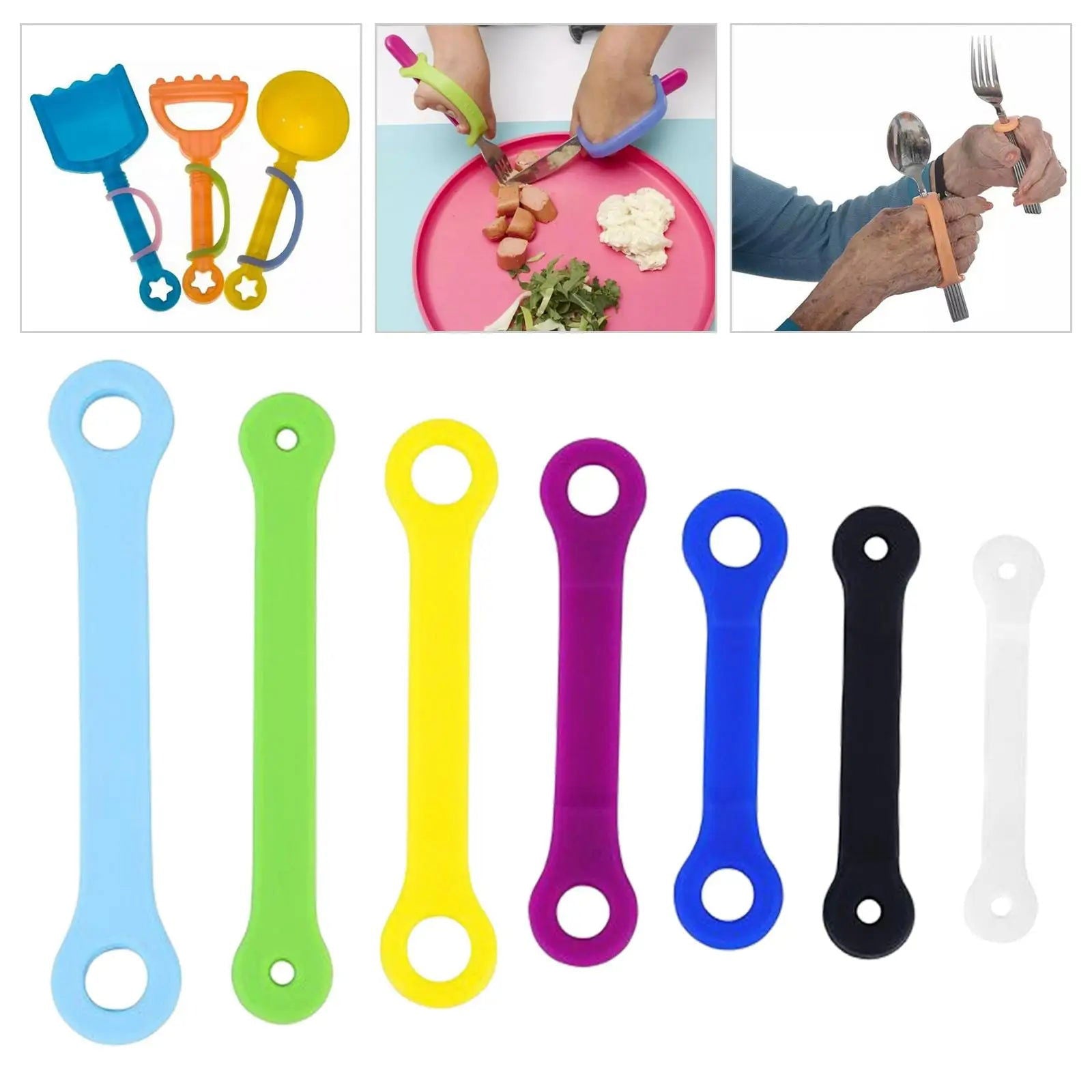 Anti-Shake Eating Aid Tableware Silicone Eating Tool Limited Wrist Range Elderly Silicone Aid Tableware Elderly Spoon Fork - Slobuy