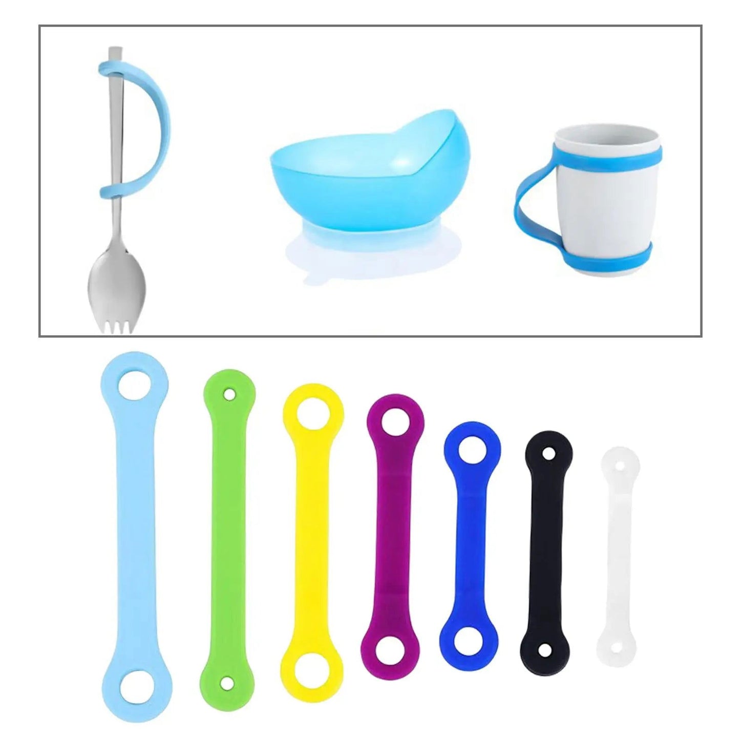 Anti-Shake Eating Aid Tableware Silicone Eating Tool Limited Wrist Range Elderly Silicone Aid Tableware Elderly Spoon Fork - Slobuy