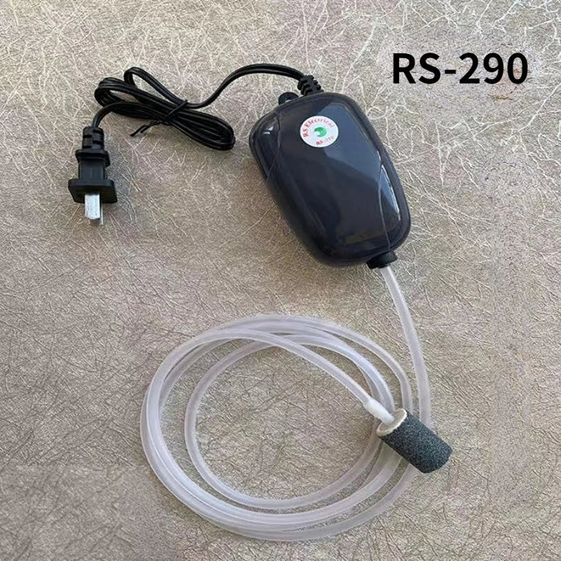 Aquarium Air Pump Fish Tank Mini Compressor Single Double Outlet with Check Valve Tube Aquatic Accessories 220V 3W 5W - Slobuy