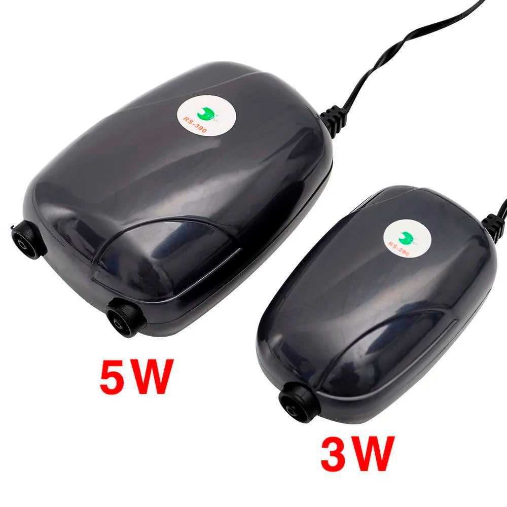 Aquarium Air Pump Fish Tank Mini Compressor Single Double Outlet with Check Valve Tube Aquatic Accessories 220V 3W 5W - Slobuy