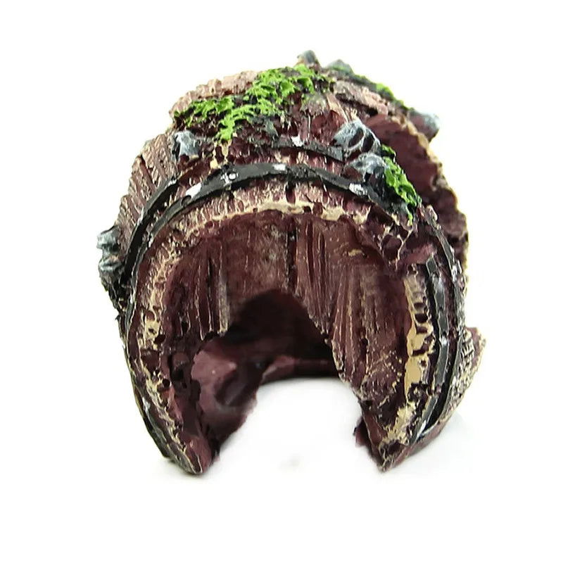 Aquarium Artificial Barrel Cave Resin Ornaments Decorations Landscaping Accessories For Fish Tank Aquarium Decoration Background - Slobuy