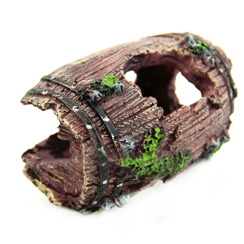 Aquarium Artificial Barrel Cave Resin Ornaments Decorations Landscaping Accessories For Fish Tank Aquarium Decoration Background - Slobuy