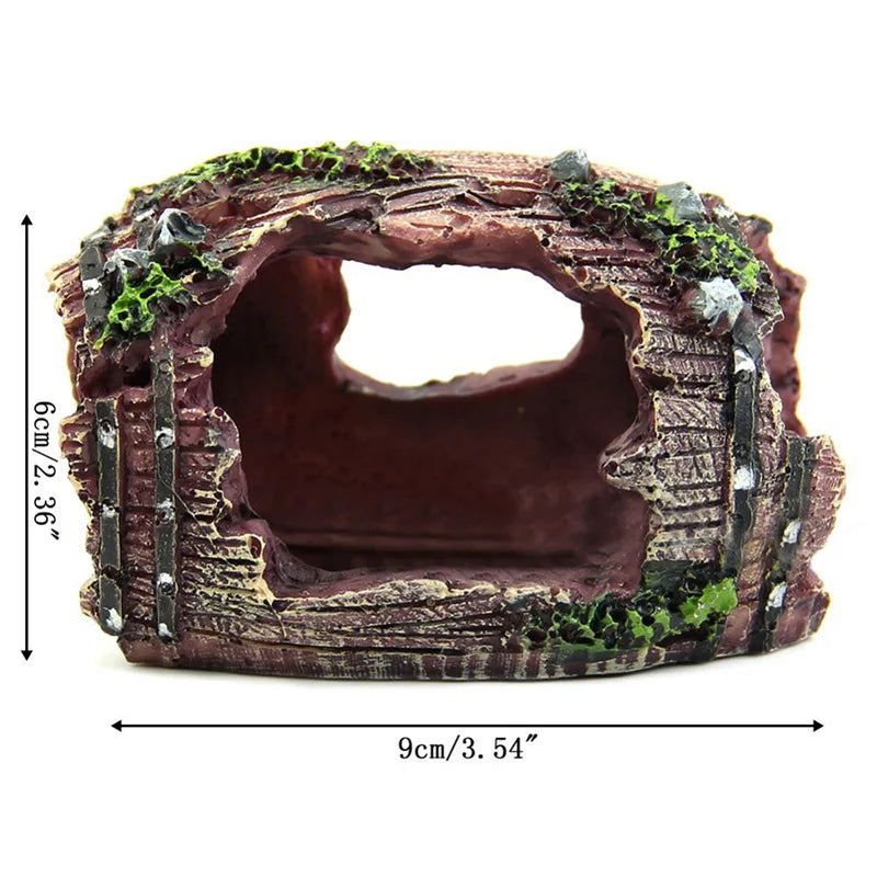 Aquarium Artificial Barrel Cave Resin Ornaments Decorations Landscaping Accessories For Fish Tank Aquarium Decoration Background - Slobuy