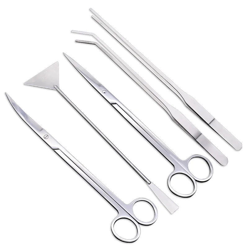 Aquarium Cleaning Tools Set Wave Scissors Tweezers Aquatic Plant Grass Trimming Stainless Fish Tank Tools Aquarium Accessories - Slobuy