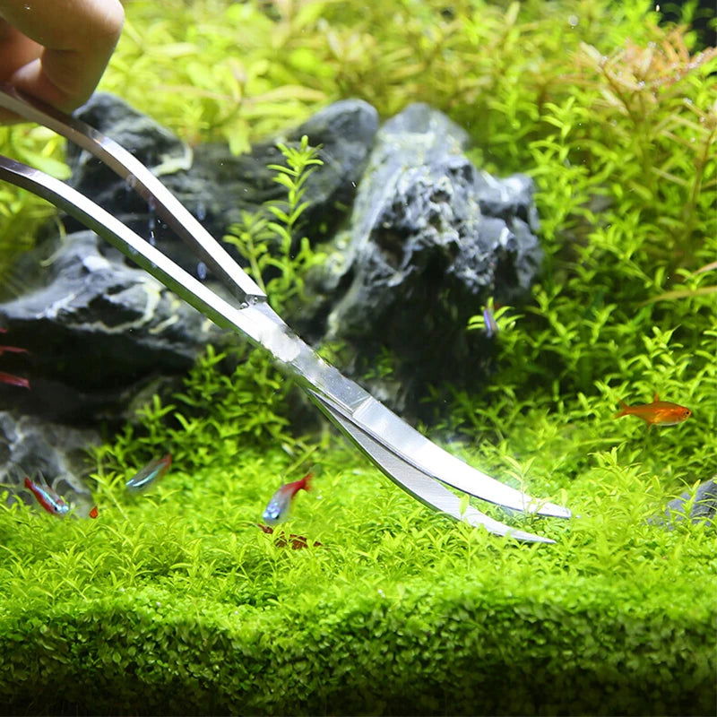 Aquarium Cleaning Tools Set Wave Scissors Tweezers Aquatic Plant Grass Trimming Stainless Fish Tank Tools Aquarium Accessories - Slobuy