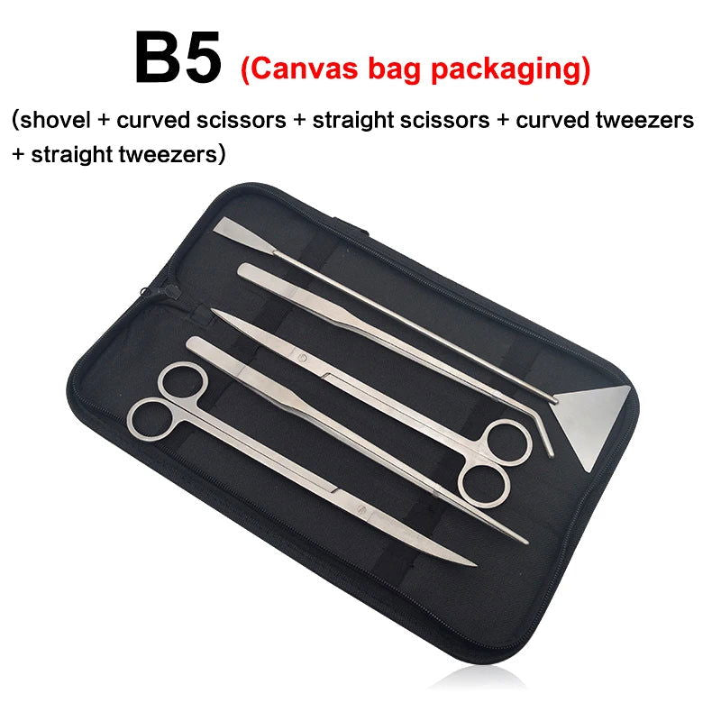 Aquarium Cleaning Tools Set Wave Scissors Tweezers Aquatic Plant Grass Trimming Stainless Fish Tank Tools Aquarium Accessories - Slobuy