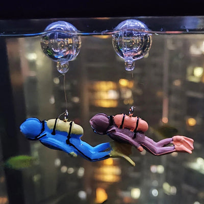 Aquarium Decoration Accessories Mini People Ornaments Plants Stones Decor Turtle Fluoreorescent colours For Fish Tank Reflective - Slobuy