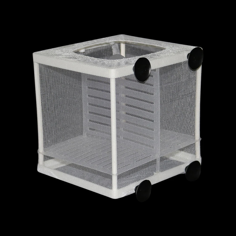 Aquarium Hatchery Fish Tank Incubator Net With Suction Cup Fish Isolation Breeding Net Box For Baby Fishes Clownfish Guppy White - Slobuy