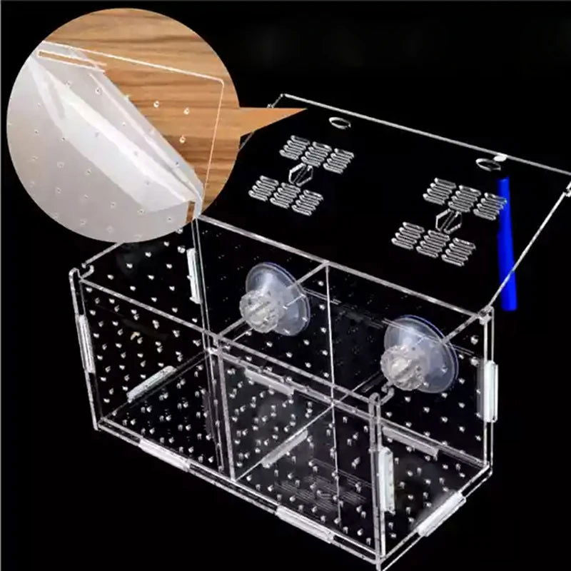 Aquarium Isolation Box Fish Tank Small Fry Breeding Box Transparent Acrylic Single Grid Double Grid Aquarium Supplies - Slobuy