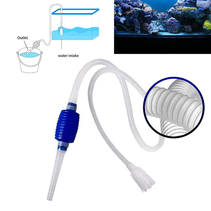 Aquarium Siphon Fish Tank Syphon Vacuum Cleaner Pump Acuario Accessories Semi-automatic Water Change Changer Gravel Water Filter - Slobuy