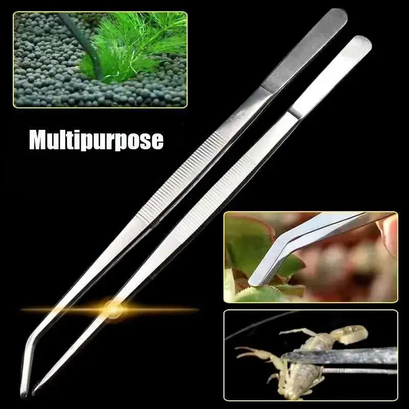 Aquarium Tweezers Straight Elbow Coral Water Grass Clip Pet Shrimp Reef Tweezers Fish Tank Cleaning Tools Aquarium Accessories - Slobuy