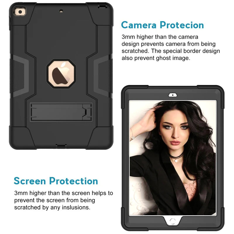 Armor Stand Shockproof Kids Tablet Case for IPad Air 10.2 10.5 11 12.9 Inch 2021 I Pad Pro 9.7 Mini 6 5 4 3 2 7th 8th 9th Cover - Slobuy
