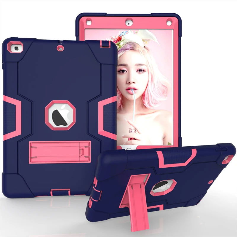 Armor Stand Shockproof Kids Tablet Case for IPad Air 10.2 10.5 11 12.9 Inch 2021 I Pad Pro 9.7 Mini 6 5 4 3 2 7th 8th 9th Cover - Slobuy
