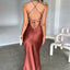 Articat Satin Backless Lace Up Mermaid Slip Dress Women Sweetheart Neck Sexy Slim Bodycon Dresses Elegant Silk Gown Partywear - Slobuy