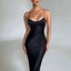 Articat Satin Backless Lace Up Mermaid Slip Dress Women Sweetheart Neck Sexy Slim Bodycon Dresses Elegant Silk Gown Partywear - Slobuy